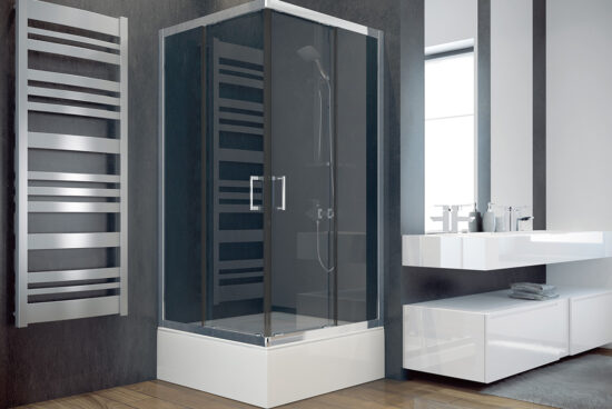 navara25176 Кабіна квадратна MODERN 90x90x165 скло mrozone, профіль хромований