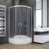 Кабіна півкругла MODERN 90x90x165 універсальна: скло прозоре, профіль хромований