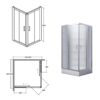 Кабіна квадратна MODERN 90x90x165 скло mrozone, профіль хромований