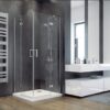 Кабіна квадратна VIVA 90x90x195 L/P, скло прозоре, профіль хромований