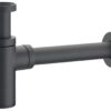 Сифон для умивальника без зливу 120 BLACK чорний матовий