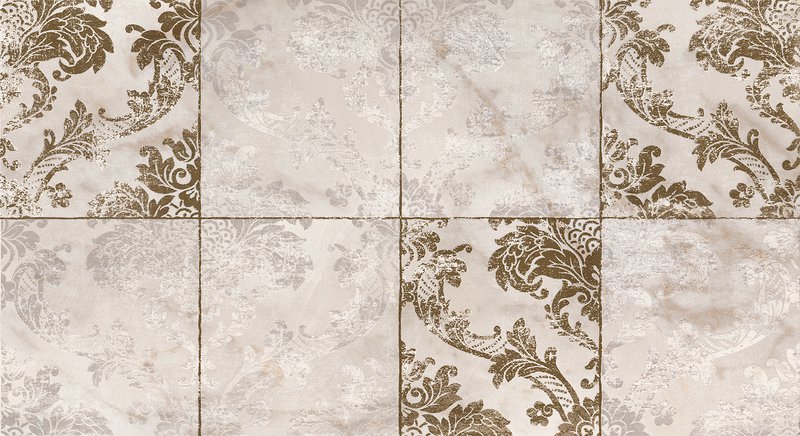 ROMA GOLD CALACATTA DELICATO DAMASCO INSERTO MIX 2 30.5х112 RT декор-панно (плитка настінна) fQNG
