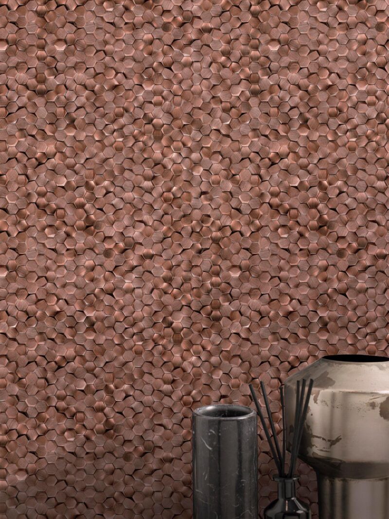 navara54992a G150 GRAVITY ALUMINIUM 3D HEXAGON COPPER 30.1x30.7 (мозаїка)