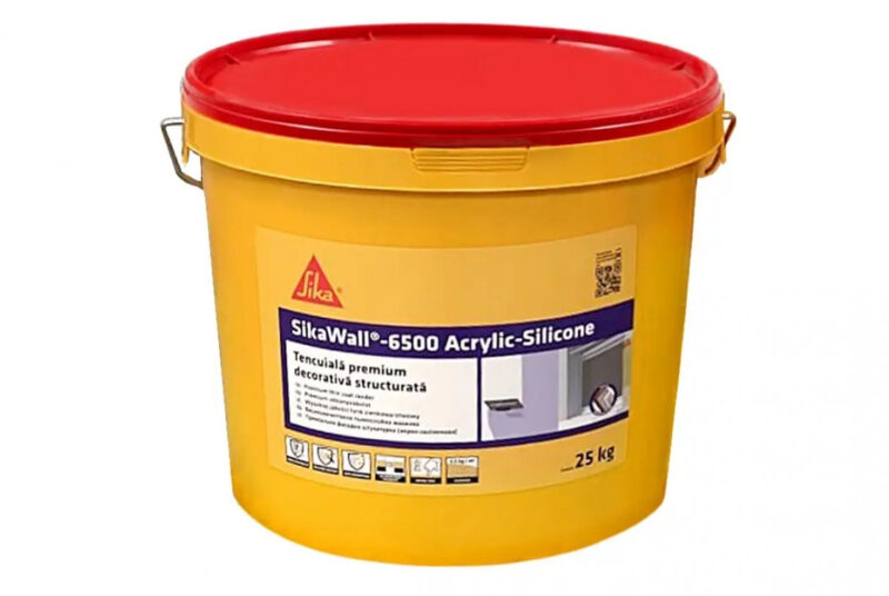 SikaWall-6500 Acryl-Silicone Декоративна фасадна штукатурка, 1.5 мм, прозора 25 кг