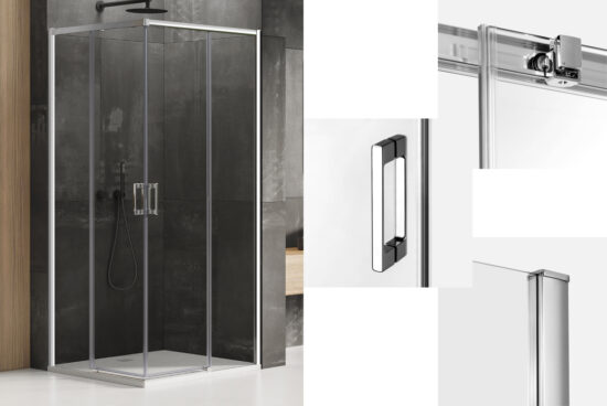 Душова кабіна квадратна PRIME 100x100x200 скло clear ACTIVE SHIELD 6мм