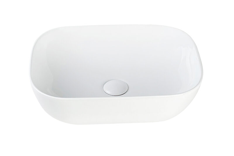 DUQUESA Умивальник накладний без отвору під змішувач 45,5x32x13,5, glossy white