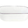 MENZA Умивальник накладний без отвору під змішувач 46x32x14, glossy white with black edge