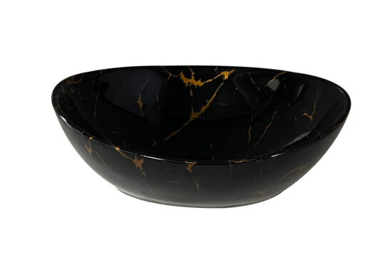 navara68554 MIEL Умивальник накладний без отвору під змішувач 37x29,5x12, glossy blackgold