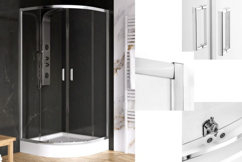 Душова кабіна півкругла SUVIA 2D R55 90x90х190 скло clear ACTIVE SHIELD 5мм