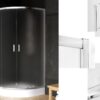 Душова кабіна півкругла SUVIA 2D R55 80x80х190 скло satin ACTIVE SHIELD 5мм