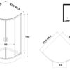 Душова кабіна півкругла SUVIA 2D R55 90x90х190 скло satin ACTIVE SHIELD 5мм